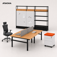Ensemble de mobilier de bureau à plan ouvert ATWOKA, postes de travail personnalisés, chaises ergonomiques, supports et étagères de rangement