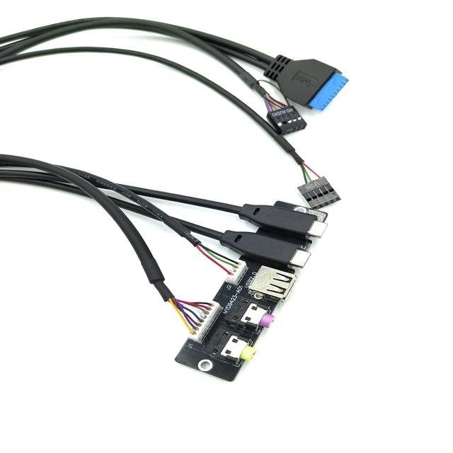 Internal Computer Front Panel Cable USB 3.1 Type-C Female Audio Jack PVC Material 3A Fast Charging 60cm/Customizable Length