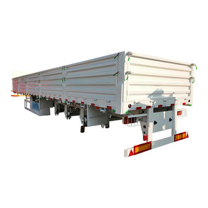 Semi-remorque plateau robuste 28T pour matériel lourd, avec flancs en acier, 3 essieux, dimensions 7600+1310+1310 mm - Product Image 4