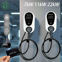 Borne de recharge murale OCPP 1.6 7kW pour véhicules électriques, 32A, Type 2, monophasée, intelligente, avec application, RFID, compatible Tesla BMW IX3, chargeur EV