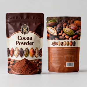 Bolsas de Plástico Impresas Personalizadas para Cacao, Café en Polvo, con Cierre Hermético, de Aluminio, Mate, con Cierre de Cremallera - Product Image 1