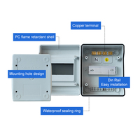 Boîte de distribution d'énergie extérieure étanche IP67 en ABS et PC, panneau de disjoncteurs électriques 18 voies, boîte MCB