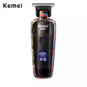 Kemei KM MAX 5090, cortapelos eléctrico, cortadora de pelo recargable, maquinilla de afeitar con grafiti, tipo C, carga USB, peluquero, hogar