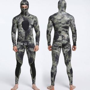 Traje de Neopreno de 2 Piezas <span class=keywords><strong>para</strong></span> Hombre, con Protección <span class=keywords><strong>para</strong></span> Rodillas y <span class=keywords><strong>Pecho</strong></span>, de 1.5mm, Superelástico, con Estampado de Camuflaje por Sublimación, <span class=keywords><strong>para</strong></span> Buceo y Pesca Submarina - Product Image 4