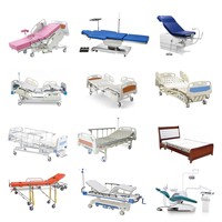 Lit d'hôpital manuel à une manivelle |   Lit médical monofonctionnel avec poteau porte-perfusion et roulettes
