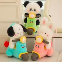 Porte-clés en peluche animal super mignon de 15 cm, rembourrage en coton PP, personnalisable (chien, lapin, panda), vente en gros