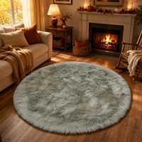 Tapis d'appoint moderne et douillet en fausse fourrure à poils longs, écologique et doux, pour chambre, chambre d'enfant, salle de jeux, canapé et salon