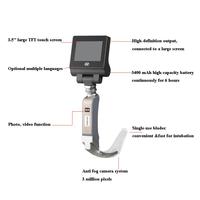 Laryngoscope vidéo médical jetable avec écran LCD de 3 pouces, 8 types de lames Miller00 à Mac5 pour une couverture complète des patients