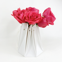 Wholesale Flower White Kraft Paper Packaging Boxes Custom Exquisite Cardboard Vase Waterproof Aqua Box for Flowers