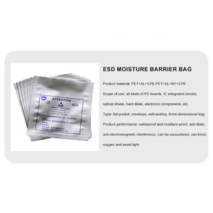 3.6Mil ESD בתמיסת סיכוך Zip מנעול תיק אנטי סטטי פאוץ עבור אלקטרוניקה אריזה רדיד אלומיניום מחסום לחות HDD תיק - Product Image 4