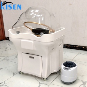 KISEN Mobilier de salon professionnel au design moderne pour spa capillaire et massage thaïlandais, avec bac à shampoing portable sans plomberie et fauteuil de lavage - Product Image 1