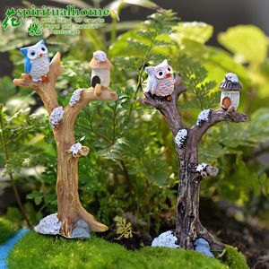 Adornos de micropaisaje Weij Moss, ramas simuladas, ramificaciones de árboles, búhos, montaje DIY, pequeños adornos suculentos - Product Image 3