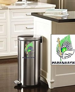 Poubelle à pédale plate en acier inoxydable/Poubelle à pédale simple avec seau en plastique-22 litres - Product Image 2