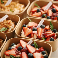 TERRAX Conteneur rectangulaire d'usine chinoise en plastique biodégradable gratuit avec couvercle Boîte à emporter de 1000ml