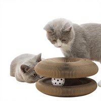 Griffoir pour chat en carton ondulé pliable, jouet interactif pour chat, jouet à mordre, enrichissement pour animaux de compagnie d'intérieur