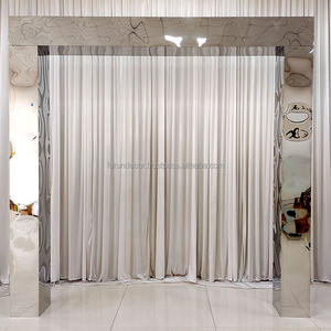 Furun ซุ้มแต่งงานทำจากสแตนเลสทรงสี่เหลี่ยมกระจกสีทองและสีเงินสำหรับงานอีเวนต์และงานแต่งงาน - Product Image 6