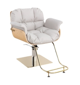 Luxury Upholstered Salon <b>Chair</b> with Adjustable Height and Gold Base - Modern Styling <b>Chair</b> for Professional Use - Product Image 5