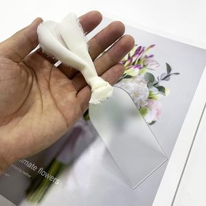 Carte de siège réservé en acrylique transparent vierge et économique avec ruban, pour nom et table personnalisés, pour mariage - Product Image 3