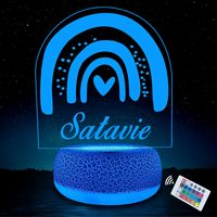 Lampe de nuit LED holographique en acrylique 3D Illusion d'optique avec nom personnalisé