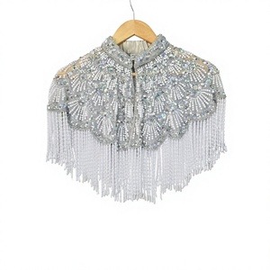 Kushang Textile Adult Lace Embroidered Cashmere Acrylic Silk ODM Poncho Anti-Static Hand-Fringed - Product Image 1