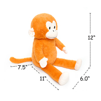 Vente en gros de singe en peluche brun, jouet en peluche à longs bras, singe en peluche personnalisé à suspendre pour enfants