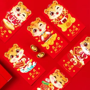 Китайский Новогодний подарочный пакет, конверт для денег Hongbao, красная сумка для денег на удачу, новогодний красный конверт