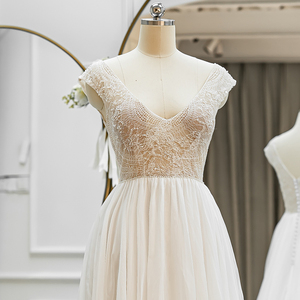 Guest Vintage V-cuello perlas vestidos de novia para mujer Jancember RL238 - Product Image 3