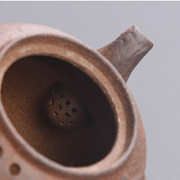 Théière en grès argileux vieilli en forme de gourde avec poignée latérale et filtre – Style rétro vintage pour bouilloire à thé électrique en céramique