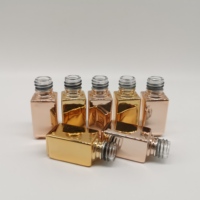 15ml vide carré personnalisé base or bouteilles de vernis à ongles en verre en gros