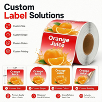 Etiquetas Personalizadas, Etiquetas para Bebidas, Etiquetas Adhesivas Personalizadas con Logotipo Impreso en Vinilo Impermeable para Empaquetado de Productos