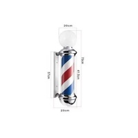 Barberpole - Mobilier de salon de qualité supérieure - Barberpole classique en acier inoxydable avec sphère - Robuste
