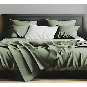 ENSEMBLE DE COUVERTURE DE LIT EN SATIN 60 VERT BRILLANT 2P - Product Image 1
