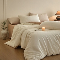 Ensemble de literie hôtelière 4 pièces en coton 100% de qualité supérieure, couleur unie, 200 fils/cm², toutes saisons, écologique, pour usage domestique