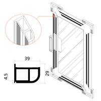 Profils en aluminium anodisé et peint en poudre 6063 T5 T6, cadres de portes métalliques modulaires modernes, minimalistes, luxueux et personnalisés pour placards