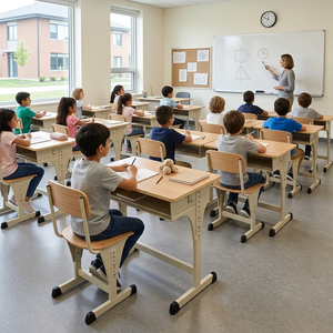 Modern Metal Height Adjustable Student <b>Study</b> <b>Desk</b> and Chair Sets for School Classroom SONGYE Brand 1 Year Warranty ST-101B ST-10 - Product Image 5