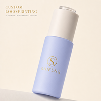 Flacon en verre givré mat de 30 ml à bouchon à vis, compte-gouttes à bouton-poussoir pour sérum et huile essentielle, emballage cosmétique avec sérigraphie – Vente chaude