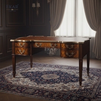 Bureau d'écriture de luxe EKAR Heritage Chancellor |   Table de direction de style anglais sculptée à la main |   EKAR FURNITURE