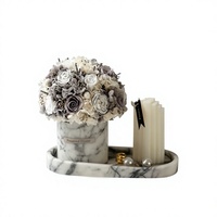 Vase en marbre naturel avec 20 roses éternelles préservées – Décoration de table, cadeau pour anniversaire, douche nuptiale – Vente en gros
