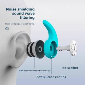 Tapones de silicona de alta calidad para reducción de ruido <span class=keywords><strong>ST</strong></span>-EN01, tapones para los oídos con reducción de ruido para dormir, nadar, viajar en avión y protección auditiva - Product Image 2