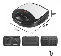 Grille-pain Oaster 3 en 1 antiadhésif pour petit-déjeuner, machine à sandwichs, chauffage double face, gaufrier électrique détachable