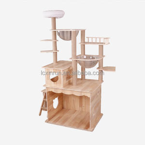 Tiragraffi Classico in Legno per Gatti con Design Floreale, Stile Villa con Altalene e Mensole a Parete - Imballaggio Ecologico in Cartone - Product Image 2