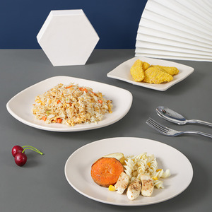 Vaisselle en mélamine, assiettes en plastique rondes, sans BPA, couleur unie, vaisselle de fête - Product Image 1