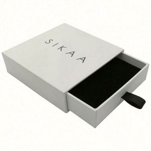 Wholesale Custom Rectangle Rigid Slider Card Pouch Bag <b>Gifts</b> Packaging <b>Box</b> Set Pendant Necklace Ring <b>Earrings</b> Luxury Jewelry - Product Image 1