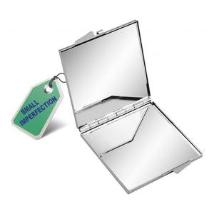 POCKET <b>SQUARE</b> MAKE-UP <b>MIRROR</b> with ROSE SHAPE HANDLE FOLDABLE 1X COSMETIC HAND <b>MIRROR</b> DEFECTIVE 5X LOGO PRINTED - Product Image 1