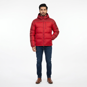 Factory Manufacture Customized Plus Size <b>Men's</b> Canvas Puffer <b>Jacket</b> New Arrival Waterproof Winter <b>Long</b> Sleeves Stand Front - Product Image 1