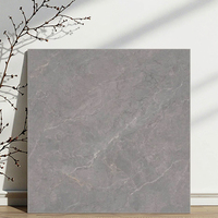 800x800 Carreaux de porcelaine en marbre gris foncé antidérapants pour le hall de l'hôtel moderne Revêtement de sol commercial pour la fonction de brique réfractaire