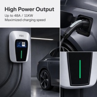 Station de recharge NACS pour véhicules électriques avec écran de 4,3 pouces et fonction WiFi via l'application Tuya, chargeur mural pour VE prêt à l'emploi