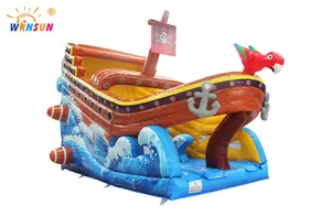 Scivolo d'acqua gonfiabile WINSUN su un'emozionante nave pirata popolare scivolo d'acqua castello scivoli gonfiabili piscina d'acqua combinata