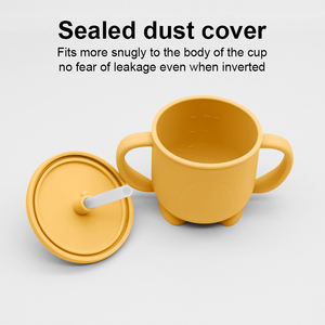 Vasos de Silicona de Grado Alimenticio Personalizados para Bebés con Asas, Libres de BPA, Antiderrames, Vaso de Entrenamiento para Niños con Tapas y Pajita - Product Image 2