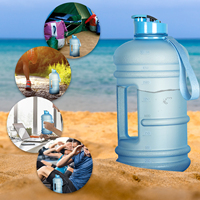 Bouteilles d'eau motivantes 2L en plastique pour le sport, sans BPA, avec paille et poignée